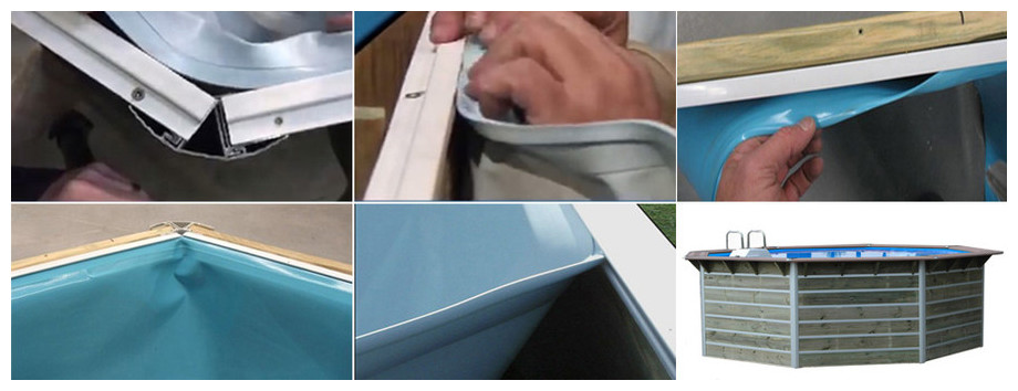 liner piscine bois octogonale waterclip en situation