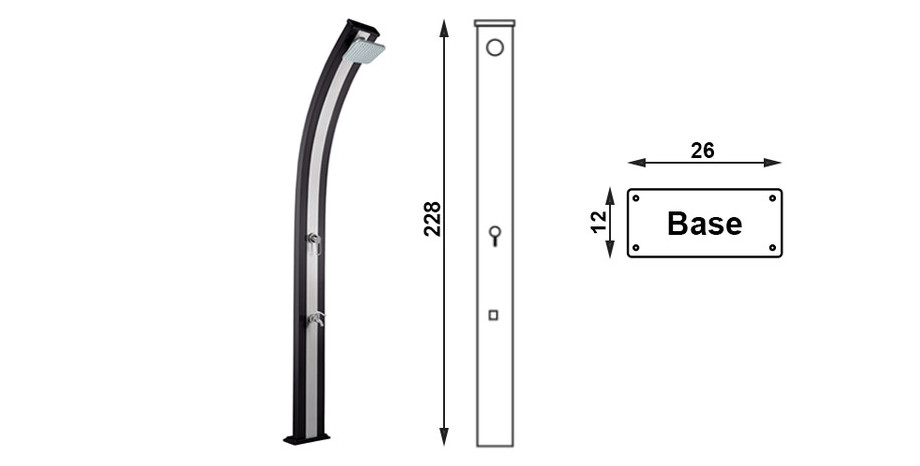 dimensions de la douche solaire so spring formidra