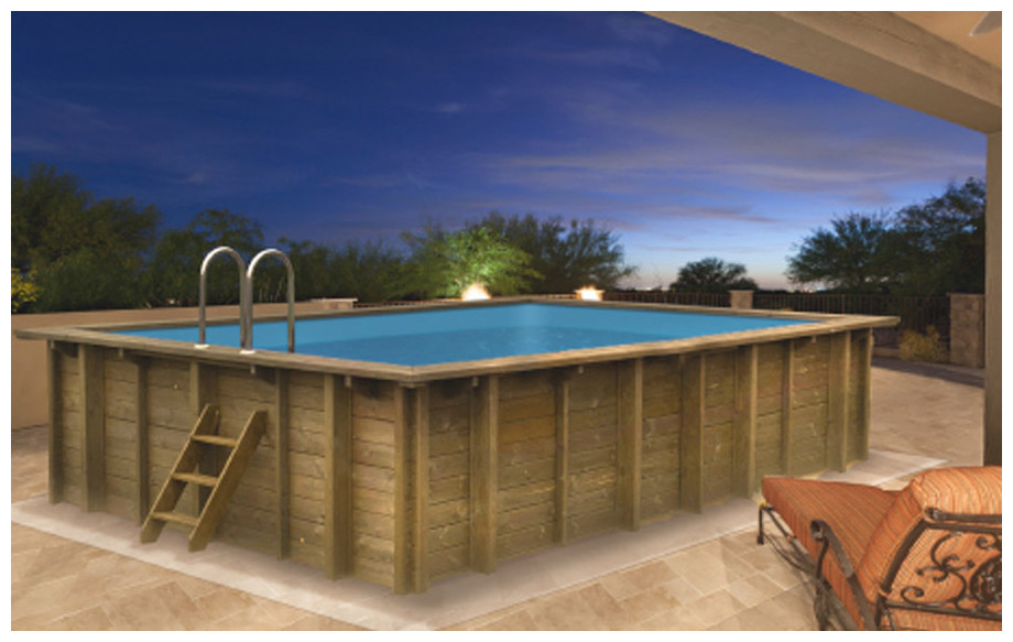 piscine bois rectangle mint sunbay en situation