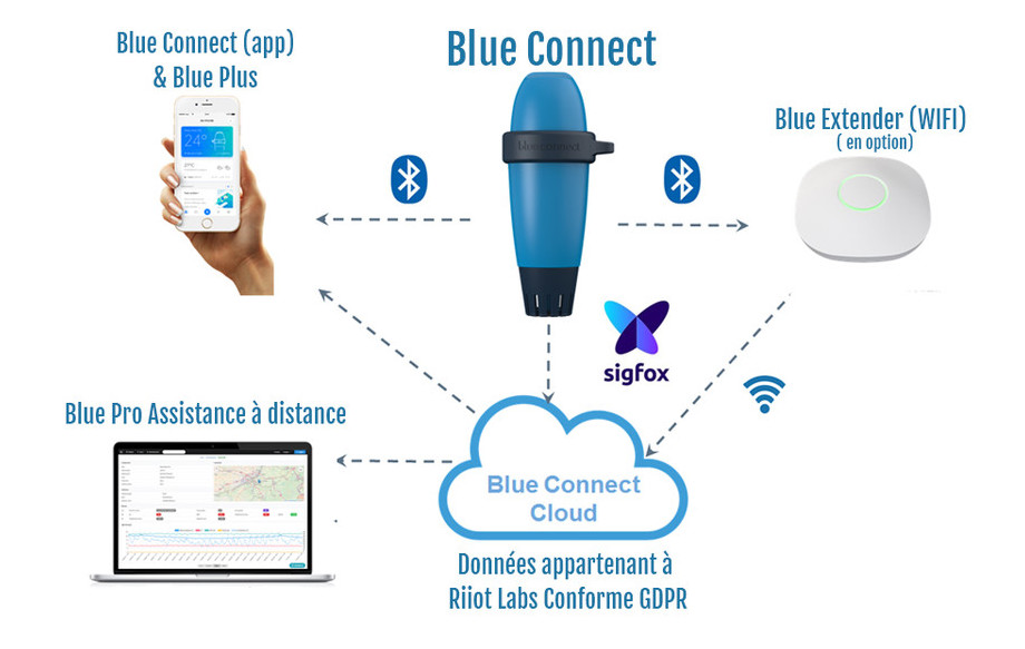 schéma de connection du blue connect plus
