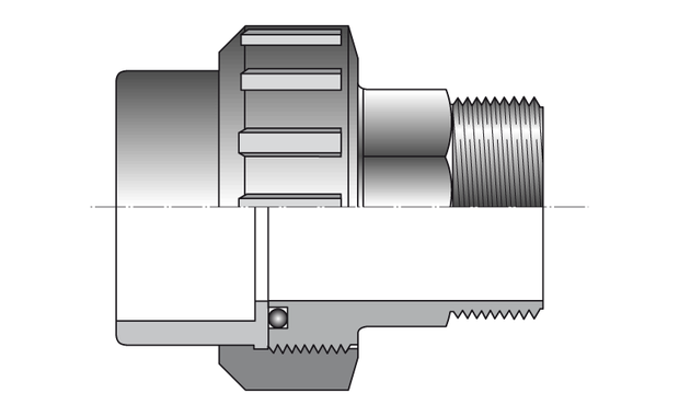 raccord PVC schema - manchon mixte male femelle