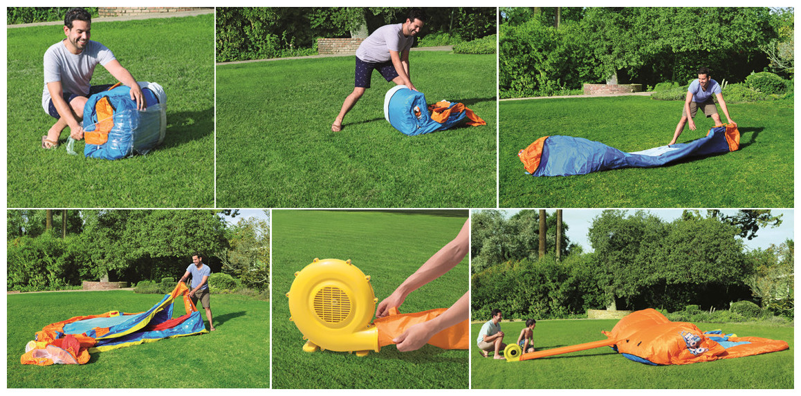 installation de l'aire de jeux gonflable Bestway Turbo Splash Bestway