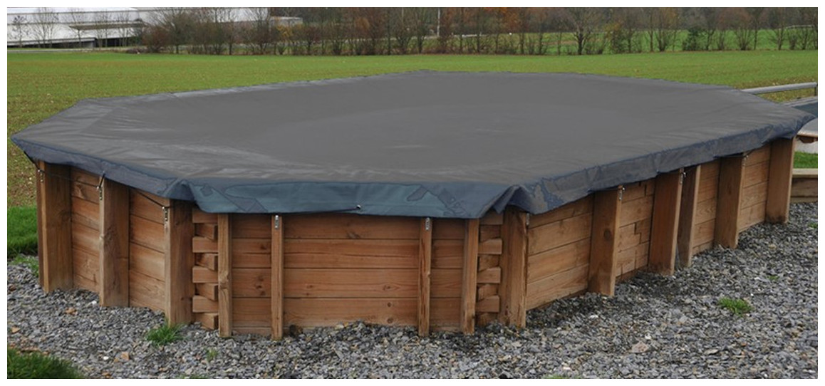 bâche hiver gré pour piscine bois sunbay en situation