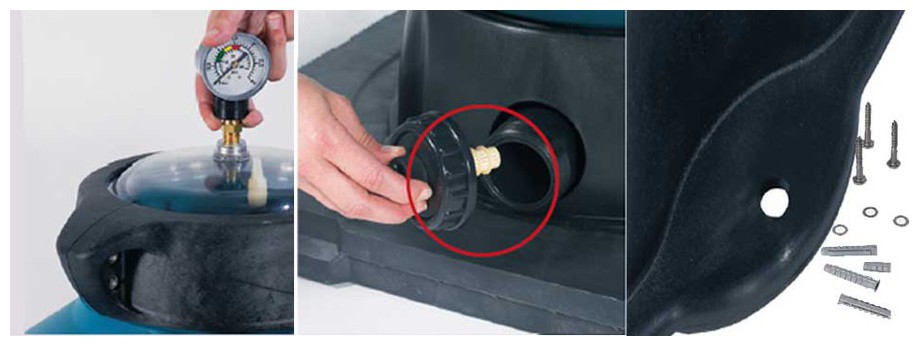 détails du filtre à sable pour piscine Libra Side en situation