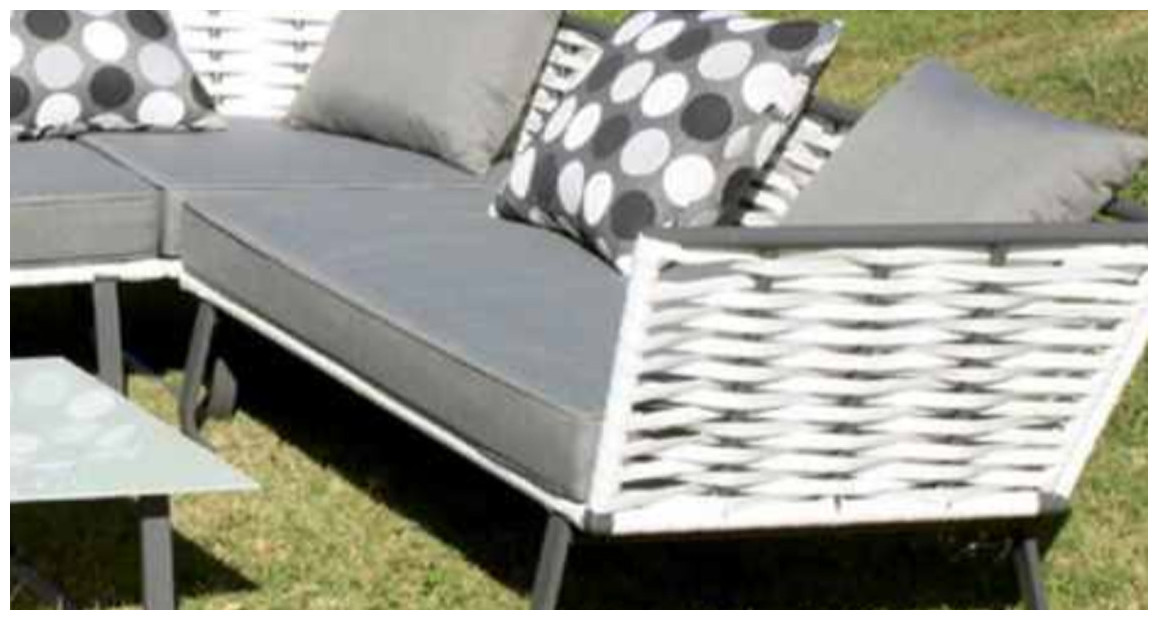 coussin du salon de jardin en résine tressée horizon hémisphère blanc