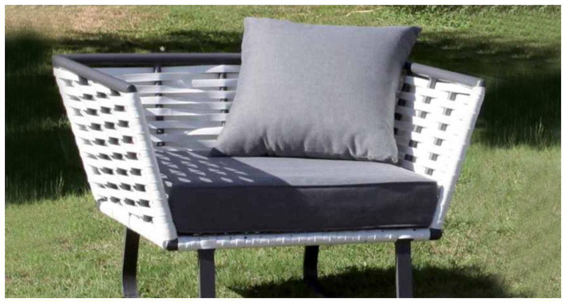 fauteuil d'extérieur en résine tressée blanche horizon par hémisphère 