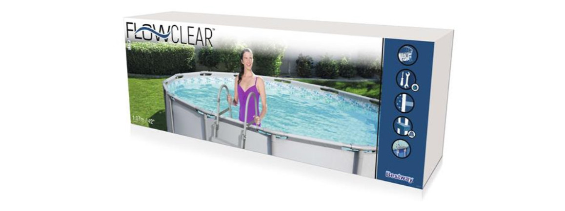 colisage échelle de sécurité 2 x 3 marches pour piscine hors sol Besway