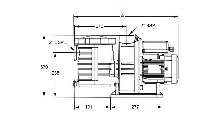 dimensions de la pompe de filtration de piscine Ultra Flow by Pentair