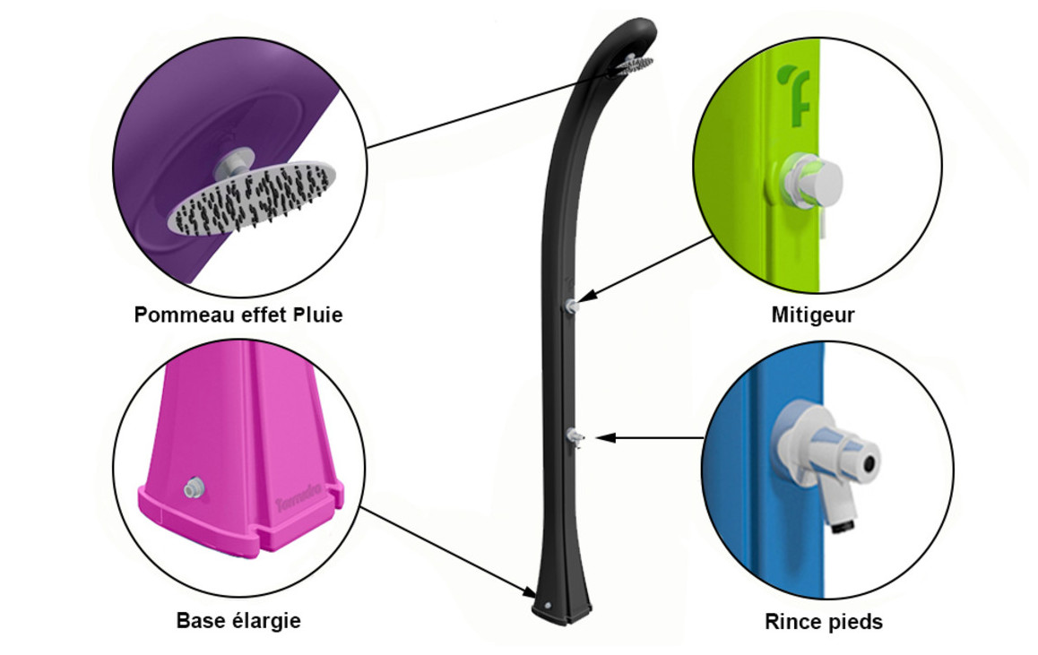 descriptif de la douche solaire so happy 28 litres