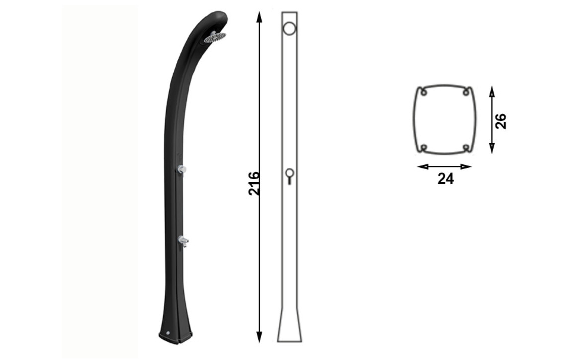 dimensions de douche solaire formidra so happy 287 litres