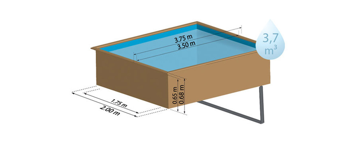 dimensions de la piscine bois sunbay lemon
