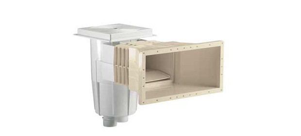 skimmer pour piscine béton ou liner - couvercle carré - coloris sable