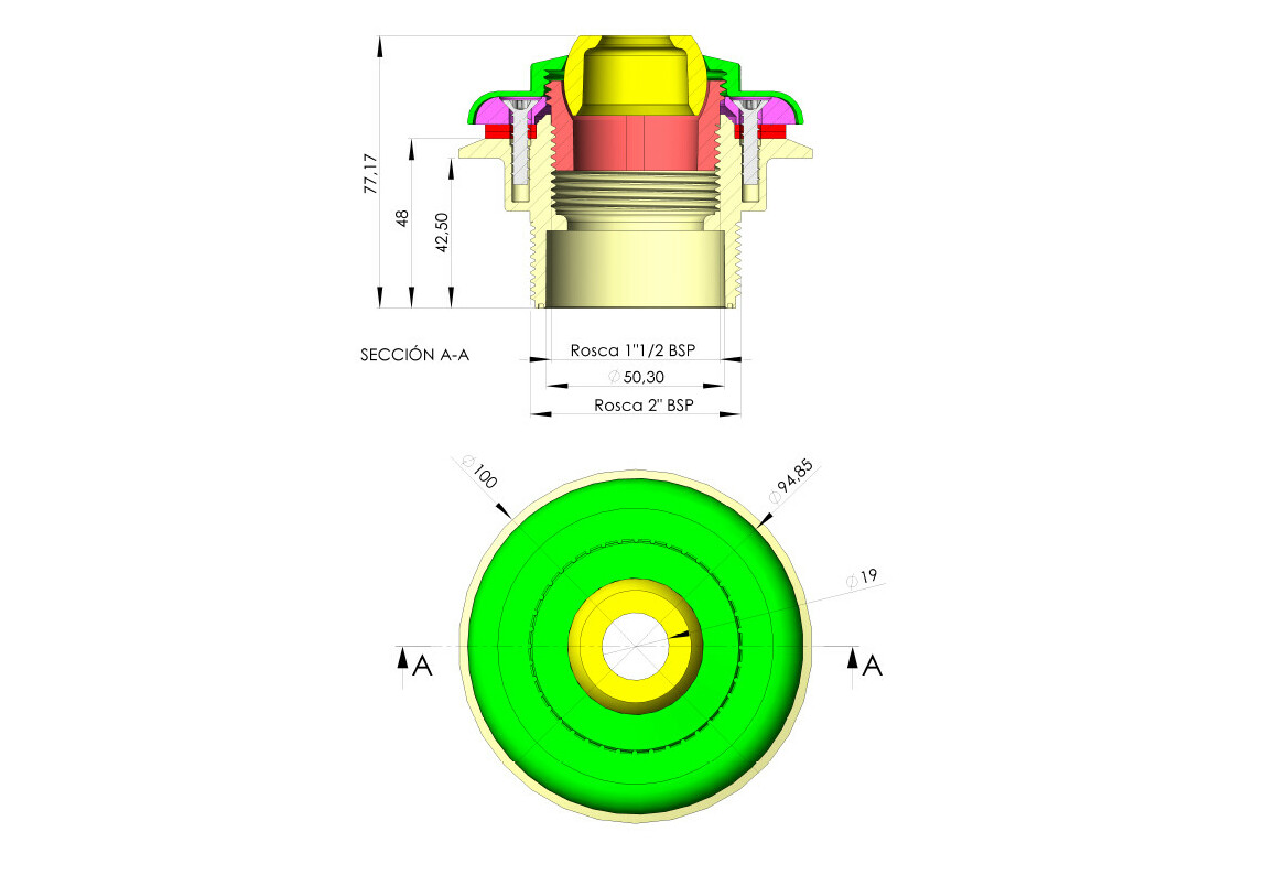 dimensions de la buse de refoulement liner  astral gris