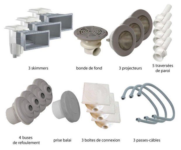 Kit pièces à sceller gris piscines liner - N°3