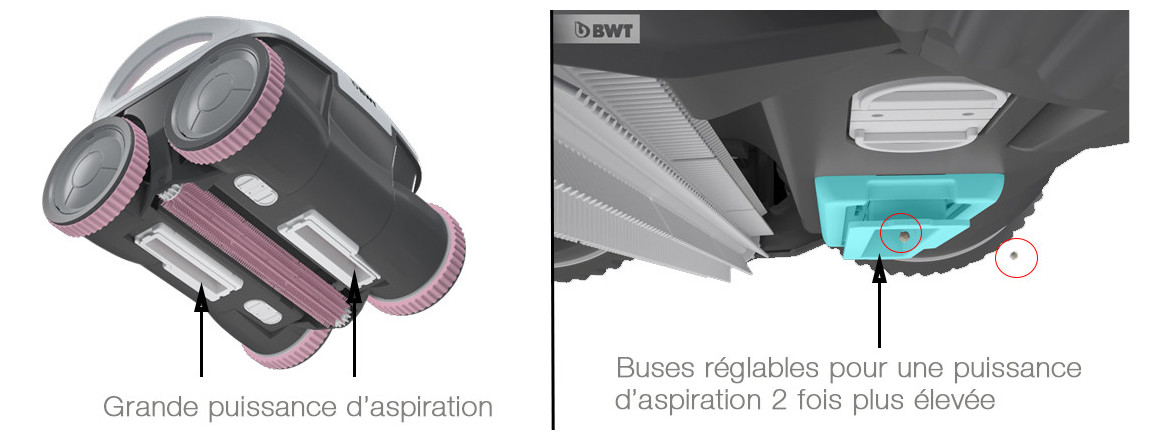 grande puissance d'aspiration pour robot piscine b100 bwt aquatron