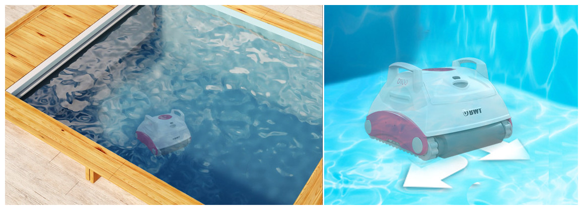 déplacement du robot piscine D100 par BWT