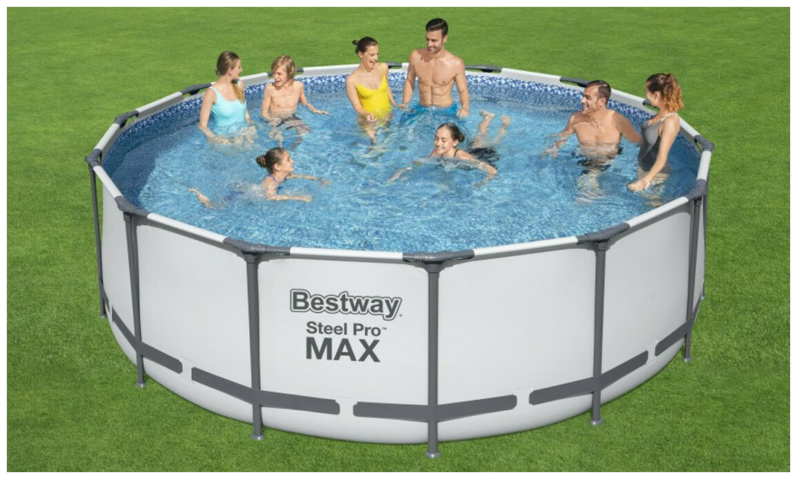 Piscine hors sol Steel Pro Max™ ronde grise - Ø5.49 x 1.22 cm