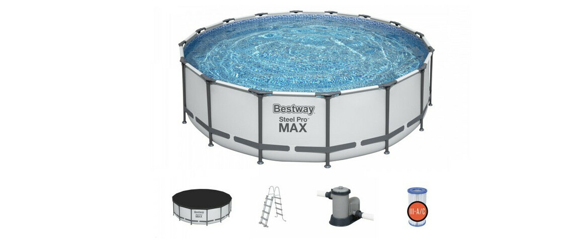 équipement de la Piscine hors sol Steel Pro Max™ ronde grise - Ø5.49 x 1.22 cm