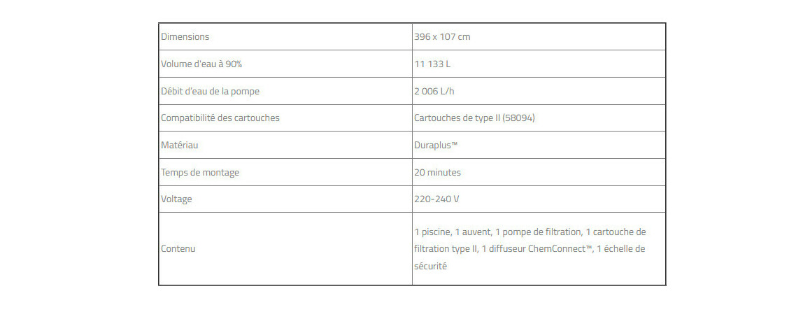 caractéristiques de la Piscine hors sol Power Steel ronde rotin beige - Ø 3.96 x 1.07 m