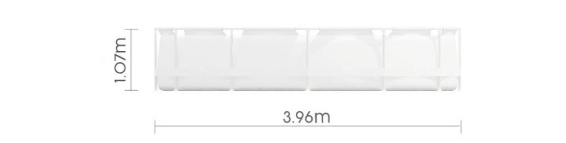 dimensions de la piscine hors sol Power Steel ronde rotin beige - Ø 3.96 x 1.07 m