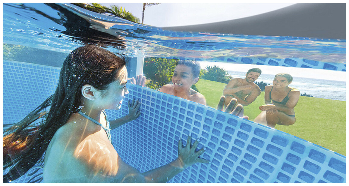zOOM SUR LA Piscine tubulaire ronde Intex Prism Frame Clear Window