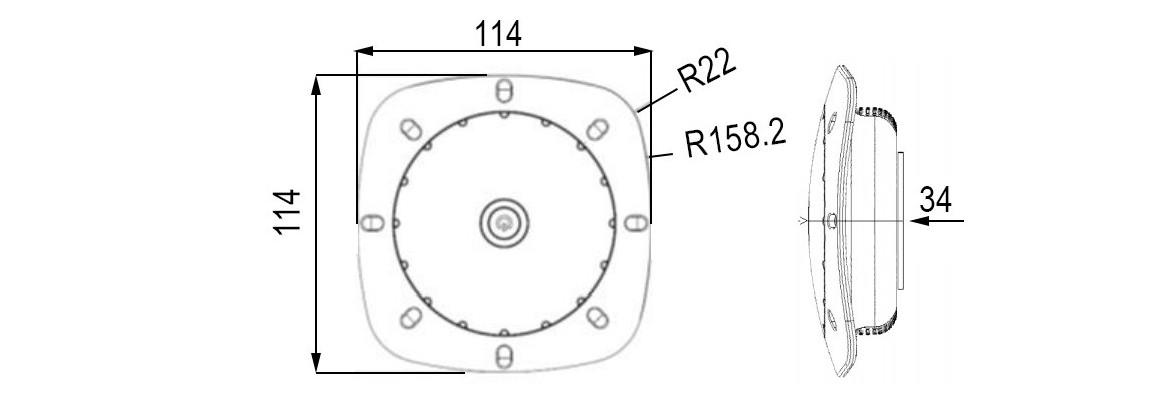 dimensions du projecteur led rechargeable notmad