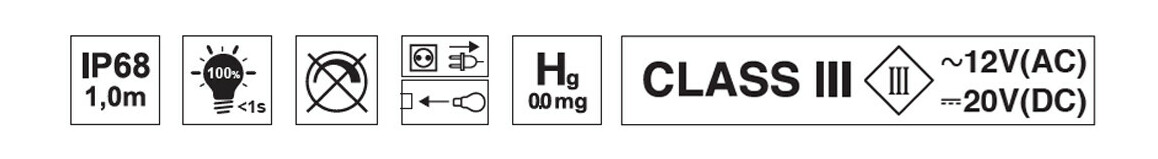 paramètre électriques du projecteur plat LED pour piscine - Eclairage couleur