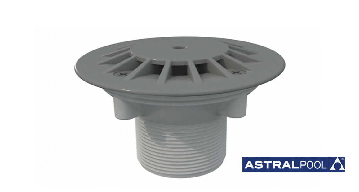 Bouche de refoulement grise pour piscine béton