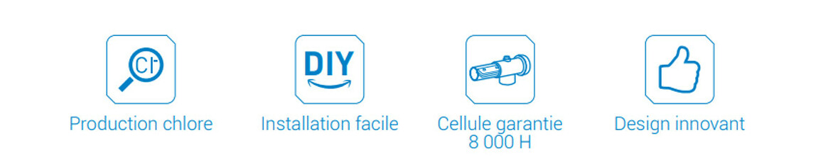 pictogramme de l'électrolyseur au sel salt and swim par hayward