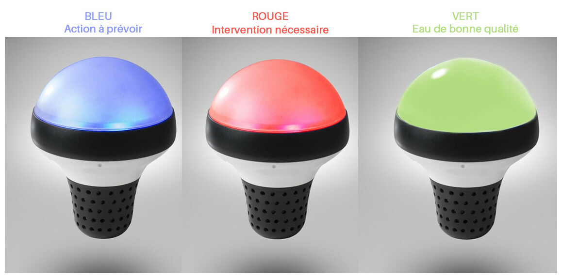 significations des lumières de l'analyseur d'eau de piscine connecté OFI Light