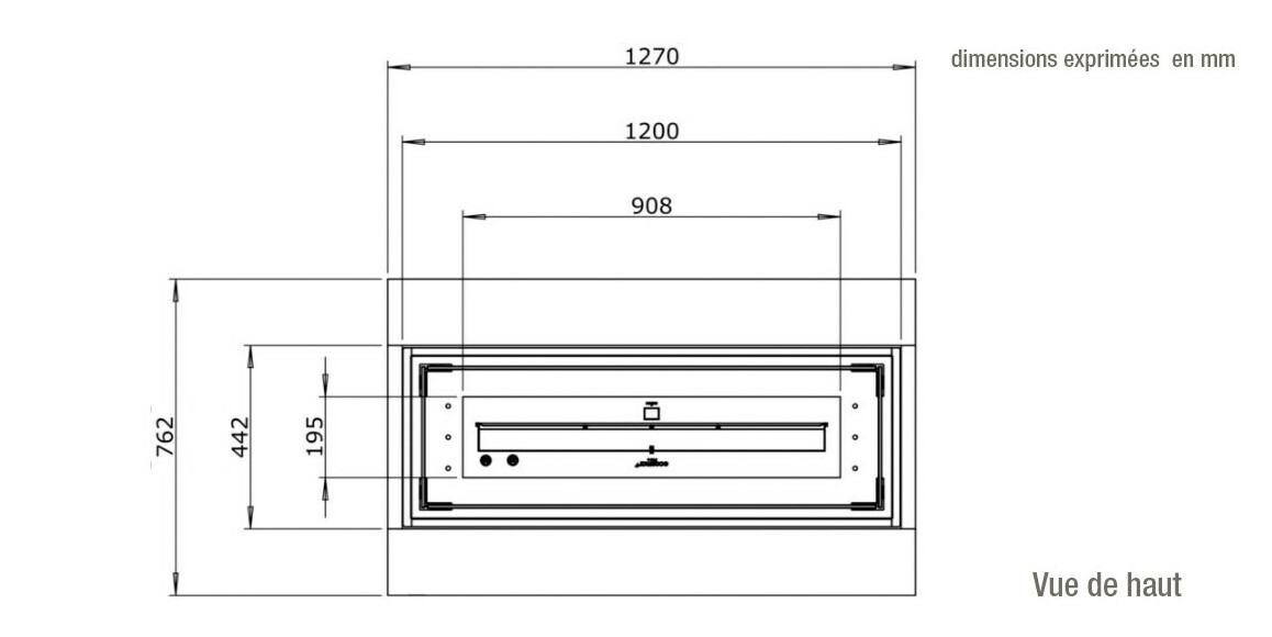 dimensions vue de haut de cosmo 50