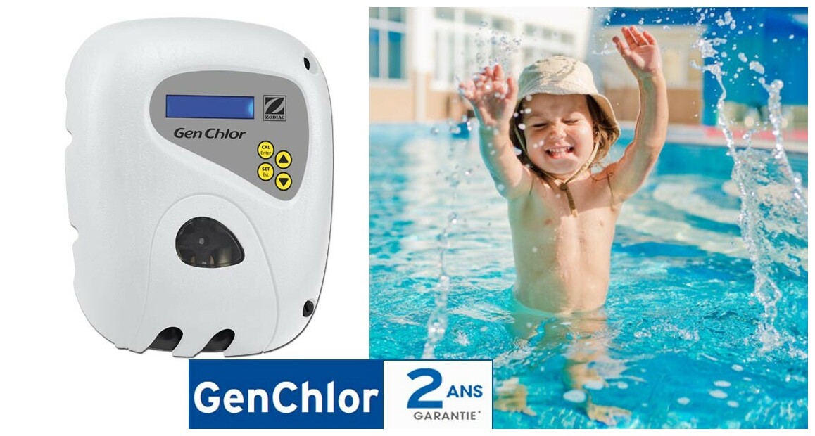 appareil de régulation de chlore liquide genchlor par zodiac en situation