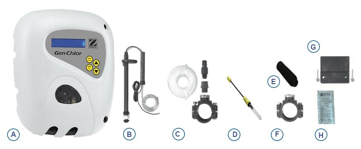 contenu du régulateur de chlore genchlore zodiac