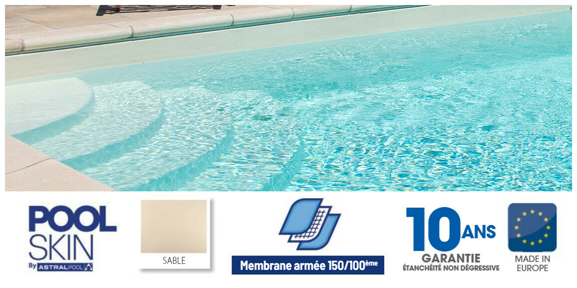 liner pvc armé 150/100 ème Poolskin sable