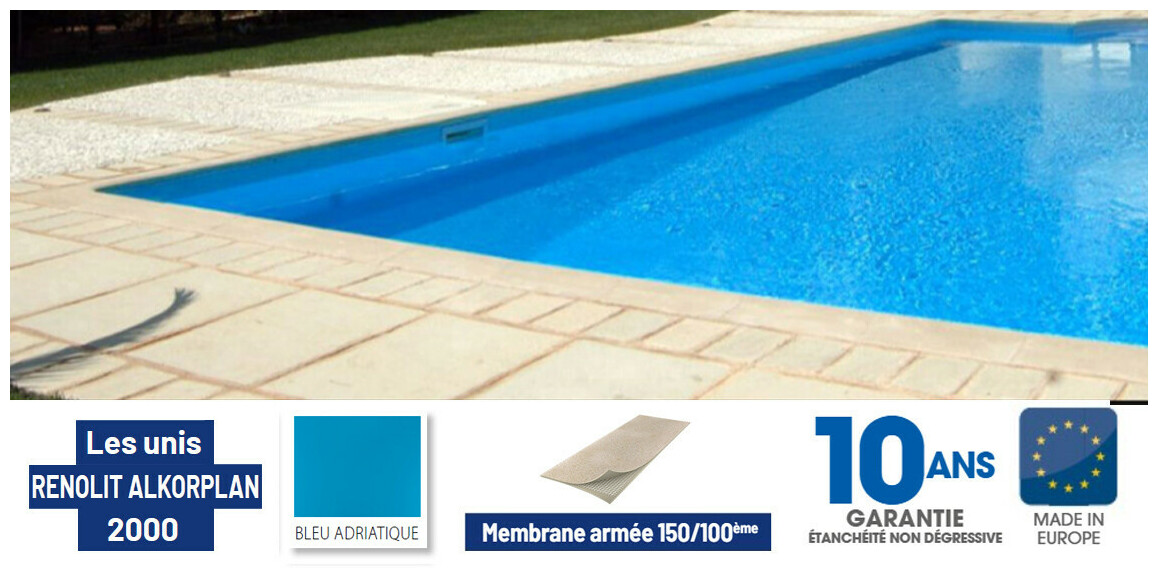pvc armé 150/100 ème renolit alkorplan bleu adriatique