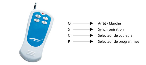 Projecteur à Leds blanches à fixer sur prise balai piscine