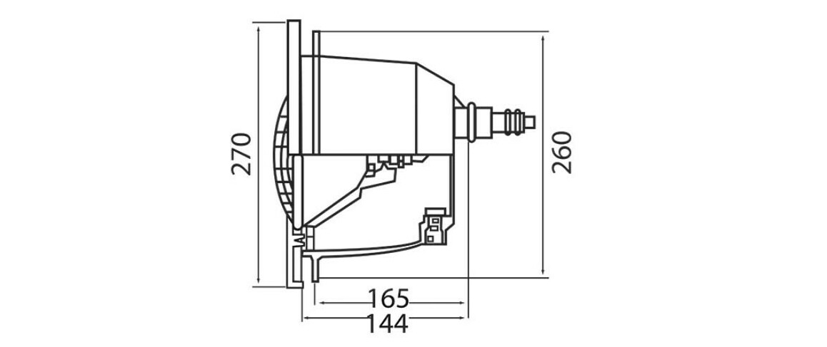Dimensions du projecteur led ColorLogic® III éclairage couleur par Cofies Hayward - Piscine béton
