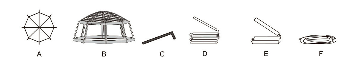 contenu du dôme de protection pour piscines hors sol rondes Bestway