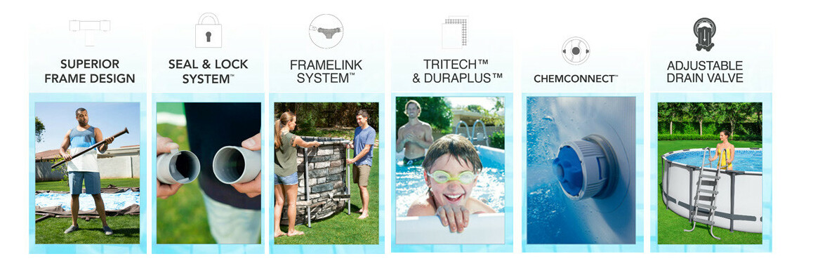 Atouts Piscine hors sol Steel Pro Max™ ronde effet pierre Ø4.27 x H.1.22 m