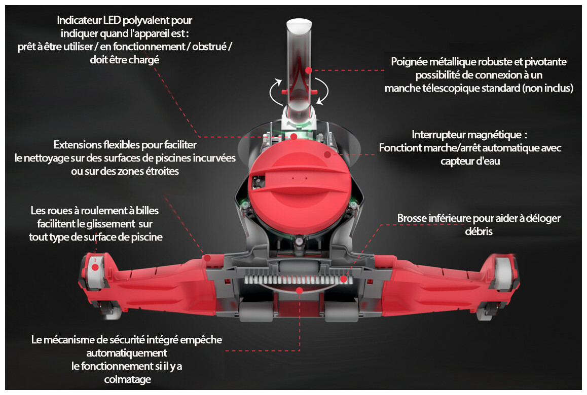 descriptif de l'aspirateur de piscine voltera 105