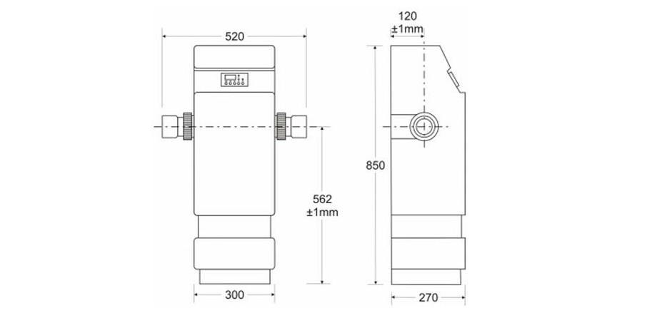 Dimensions du réchauffeur de piscine hors sol REI by Zodiac en situation