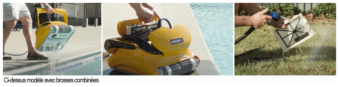nettoyage du filtre du Robot Dolphin Wave 80 brosses mousse - Bassins jusqu'à 18 m 