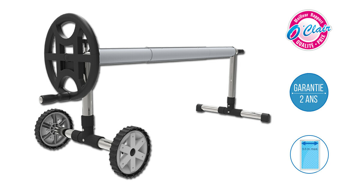 Enrouleur télescopique Eco Plus O'Clair pour bâches de 2 à 5.5 m