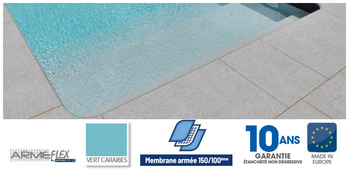 Liner PVC armé 150/100 ème Armeflex - Vert Caraïbes