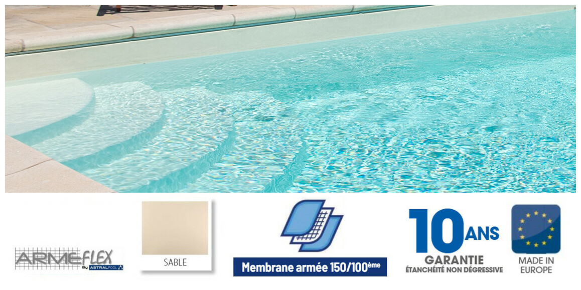 Liner PVC armé 150/100 ème Armeflex - Sable