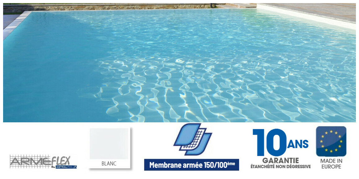 Liner PVC armé 150/100 ème Armeflex  Blanc