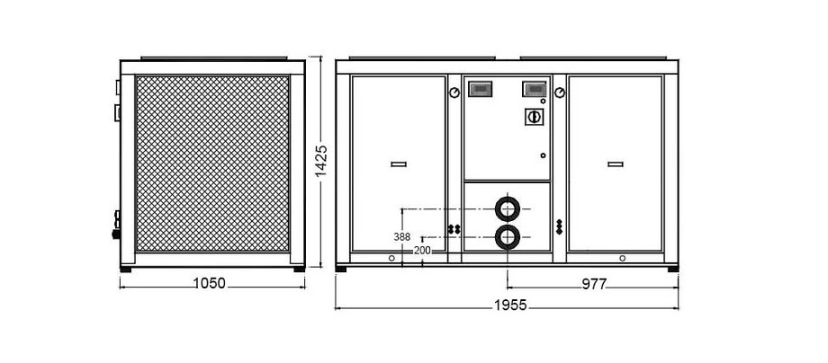 Dimensions de la pompe à chaleur Optipac 30 D by Zodiac en situation