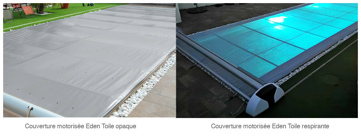 Couverture motorisée Eden toutes saisons les différentes toiles