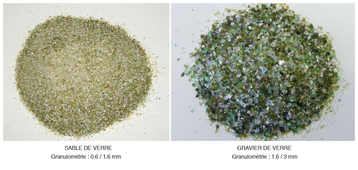 granulométrie du sable et du gravier  de verre pour filtre de piscines