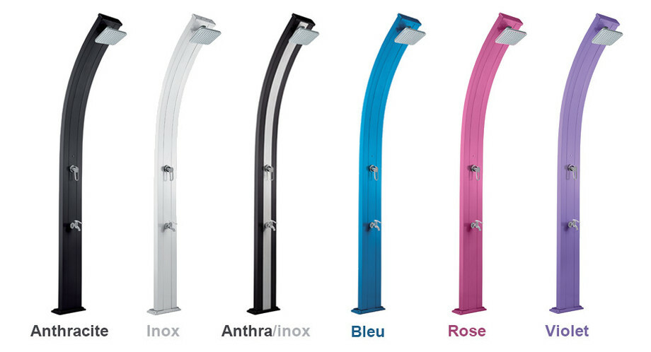 douche solaire sospring anthracite inox rince pied piscine center 1521452507